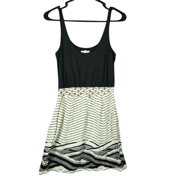 Silence + Noise Womens Dress Black White Geometric Sleeveless Bejeweled Small - Picture 1 of 12